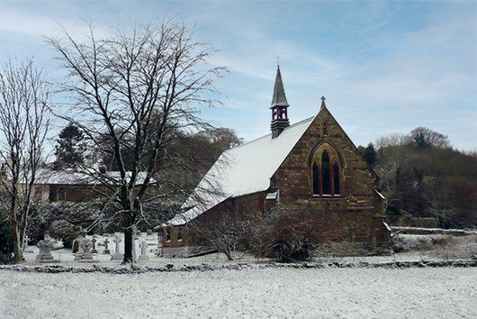 Avonwick Church in the snow